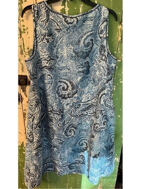 J. Jill Linen Dress Blue Paisley Size  1X
